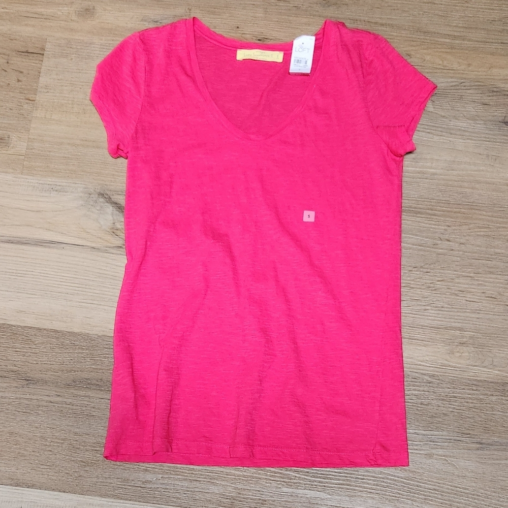 NWT Ann Taylor LOFT Pink Sunwashed Tee Sz M ~ BIN F